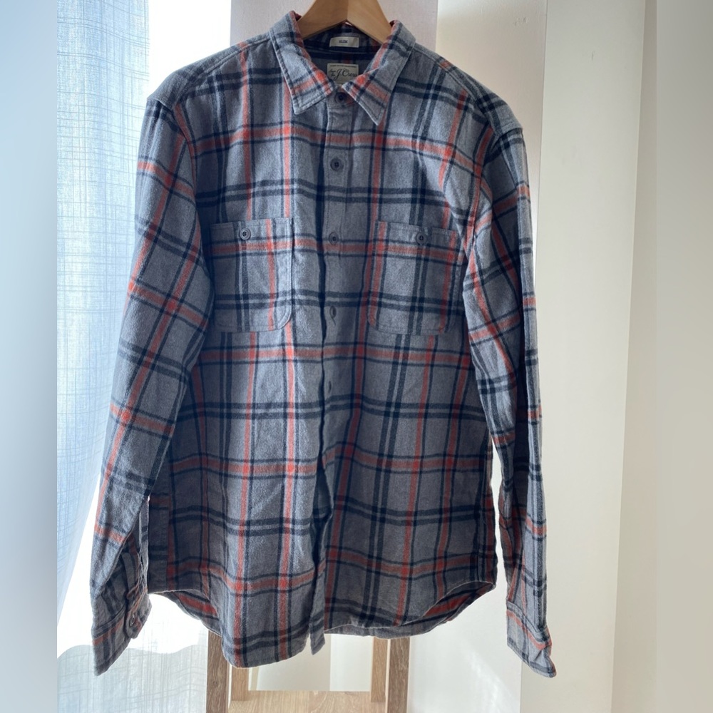 Men’s J.Crew Grey Plaid Flannel